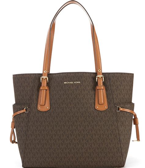 michael kors signature tote bag|michael kors voyager signature tote.